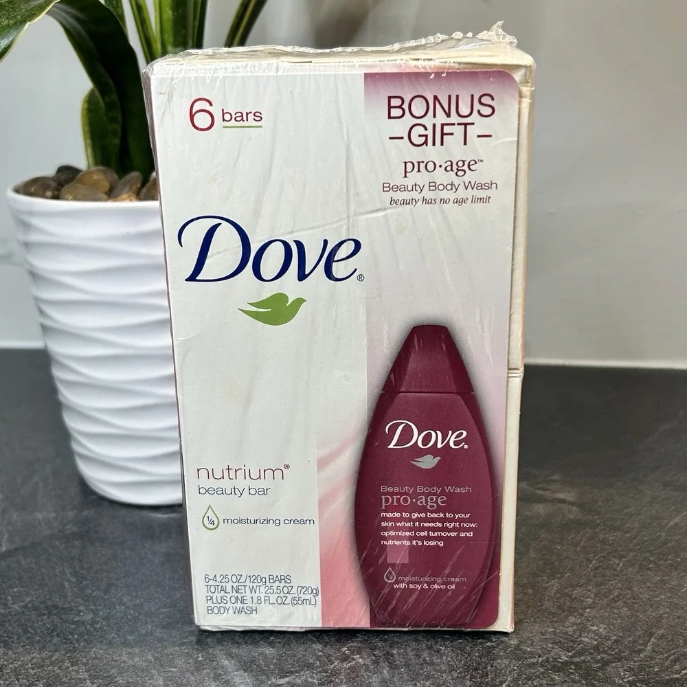 NEW Dove Nutrium Beauty Bar 6 Soap‎ Bars 1/4 Moisturizing Cream RETIRED